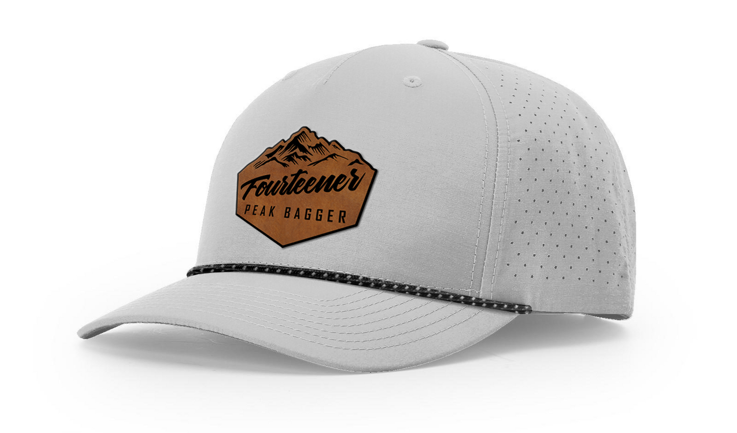 Fourteener "Peak Bagger" Leather Patch Hat - Colorado 14er Hiking Cap