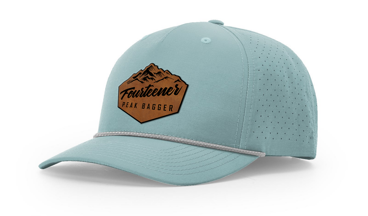 Fourteener "Peak Bagger" Leather Patch Hat - Colorado 14er Hiking Cap