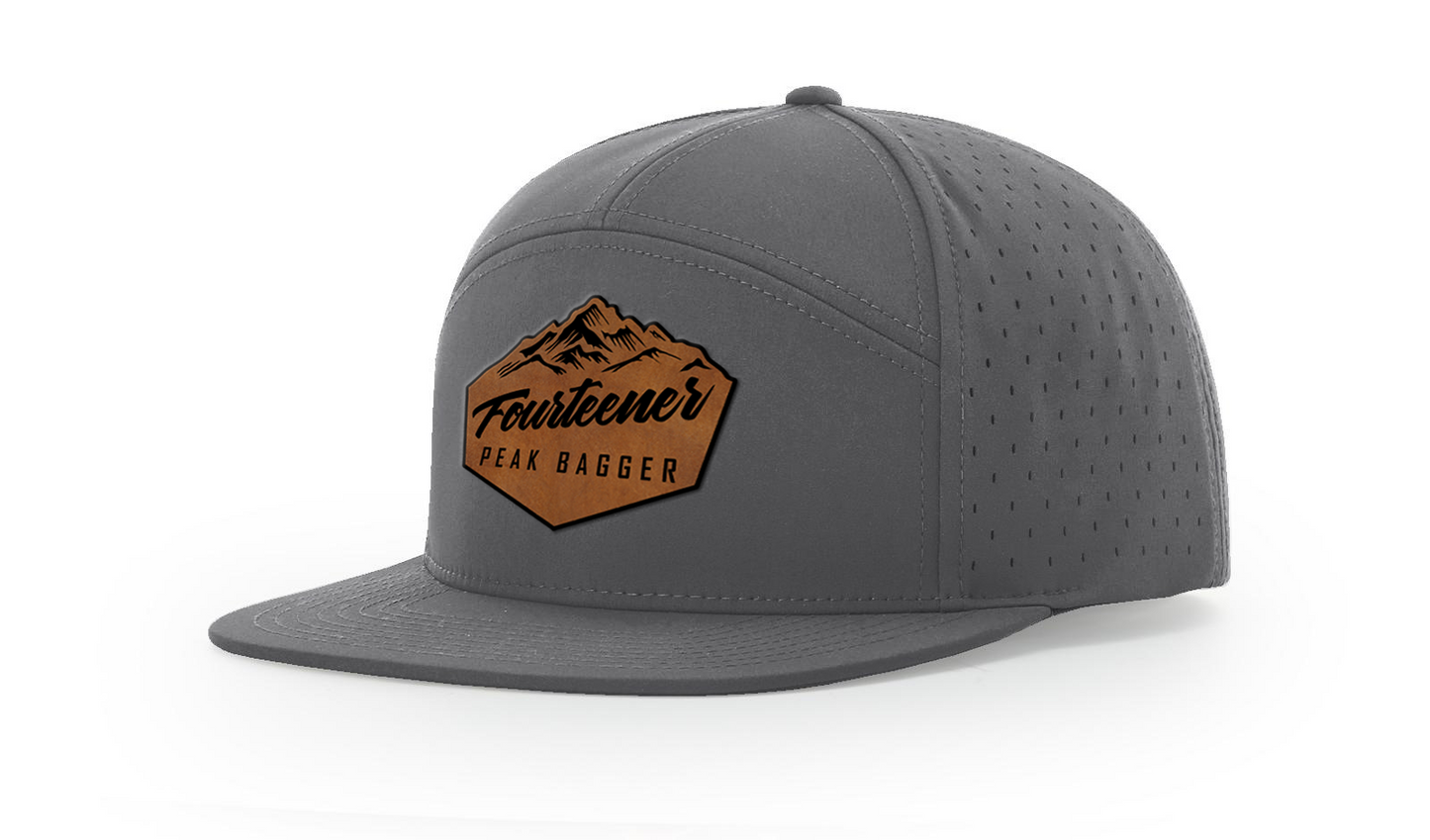 Fourteener "Peak Bagger" Leather Patch Hat - Colorado 14er Hiking Cap