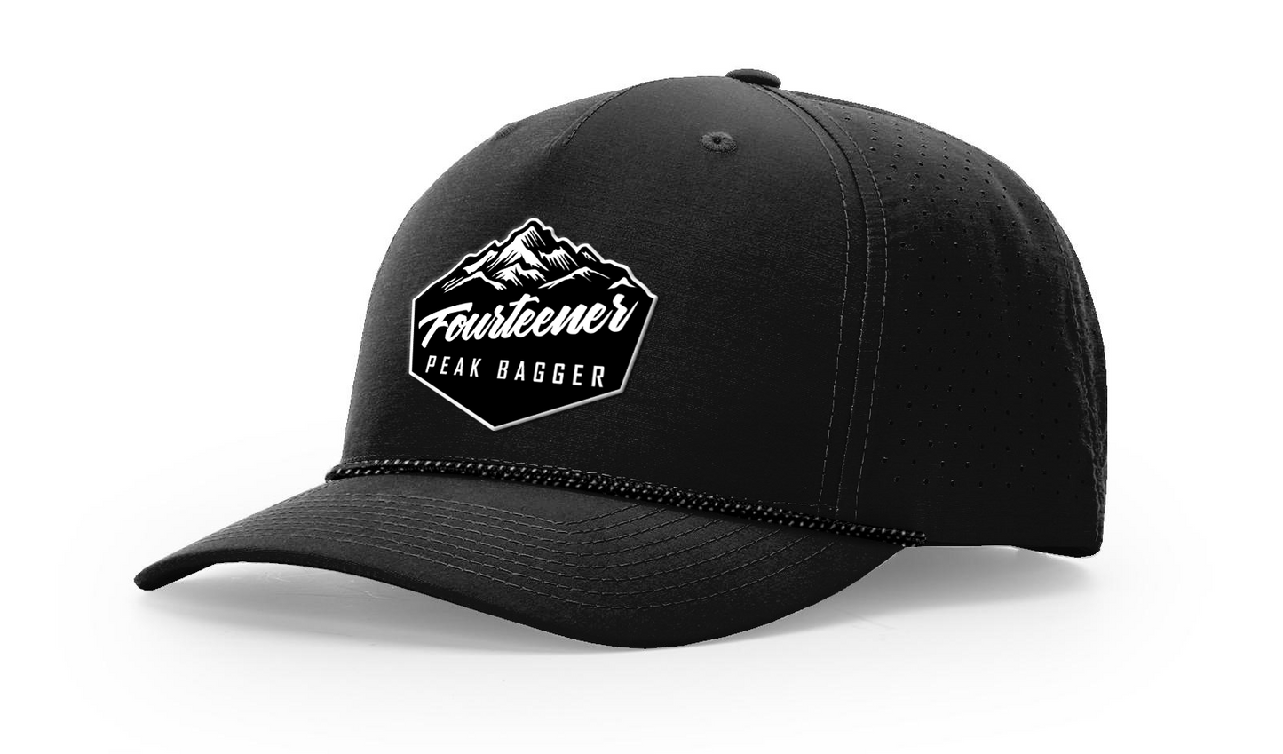 Fourteener "Peak Bagger" Black Patch Hat - Colorado 14er Hiking Cap