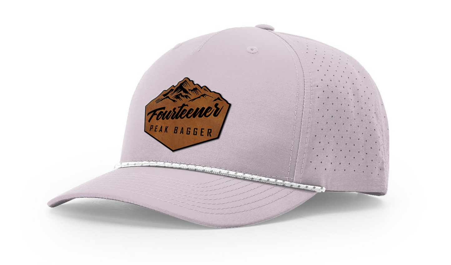 Fourteener "Peak Bagger" Leather Patch Hat - Colorado 14er Hiking Cap