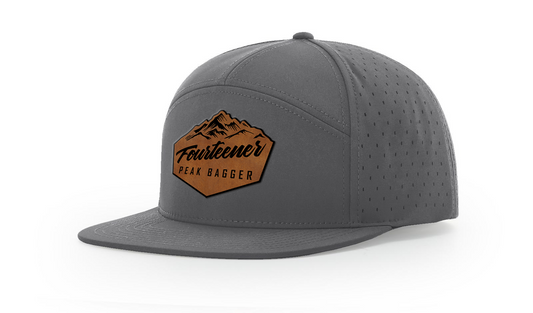 Fourteener "Peak Bagger" Leather Patch Hat - Colorado 14er Hiking Cap