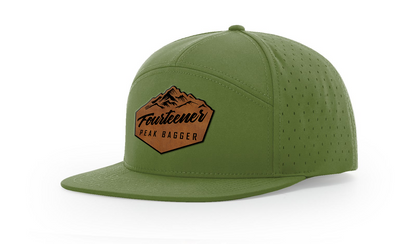 Fourteener "Peak Bagger" Leather Patch Hat - Colorado 14er Hiking Cap