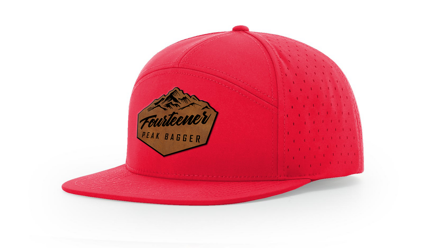 Fourteener "Peak Bagger" Leather Patch Hat - Colorado 14er Hiking Cap