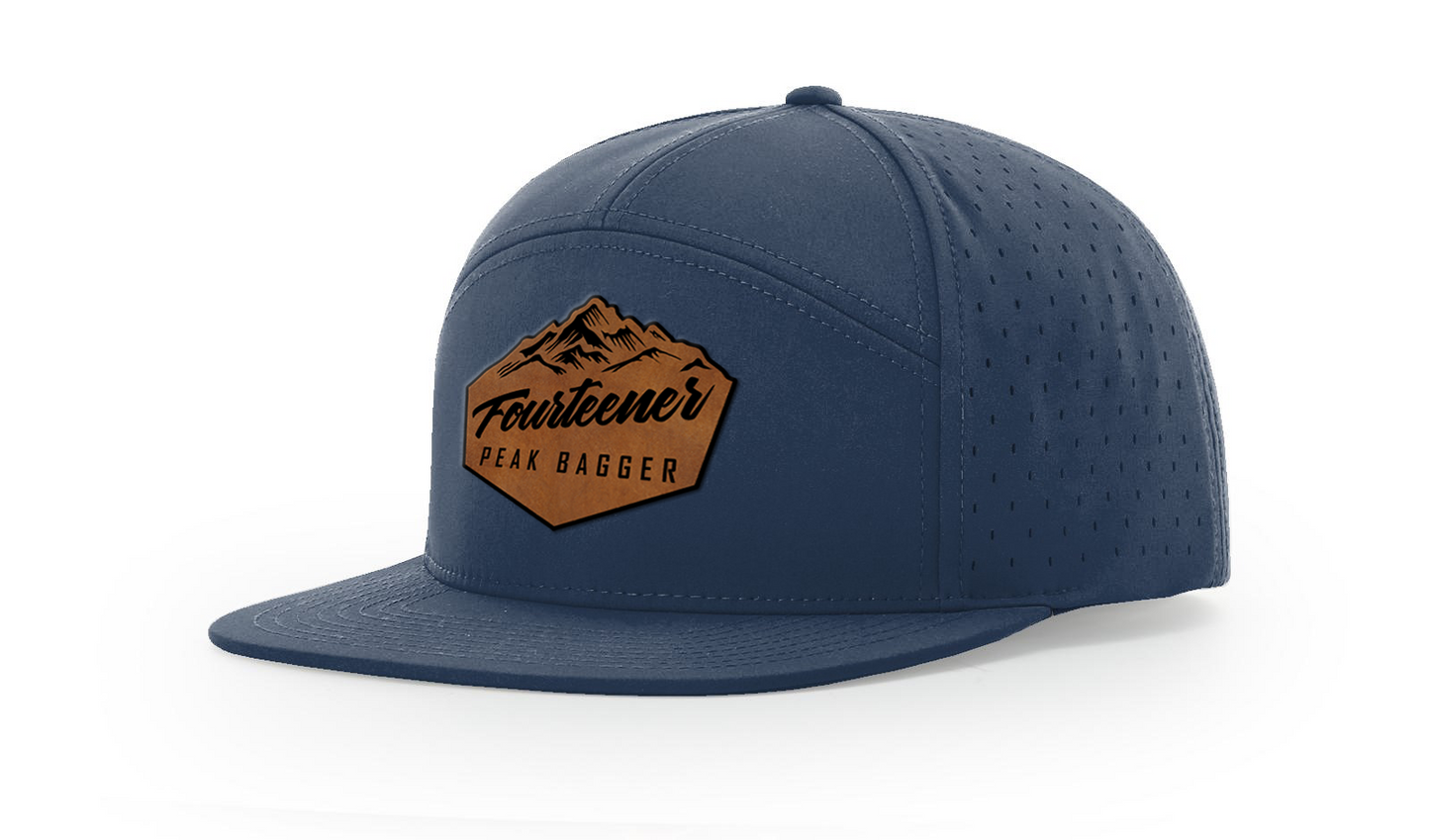 Fourteener "Peak Bagger" Leather Patch Hat - Colorado 14er Hiking Cap