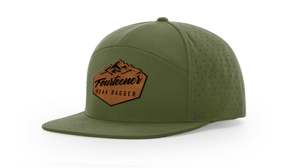 Fourteener "Peak Bagger" Leather Patch Hat - Colorado 14er Hiking Cap