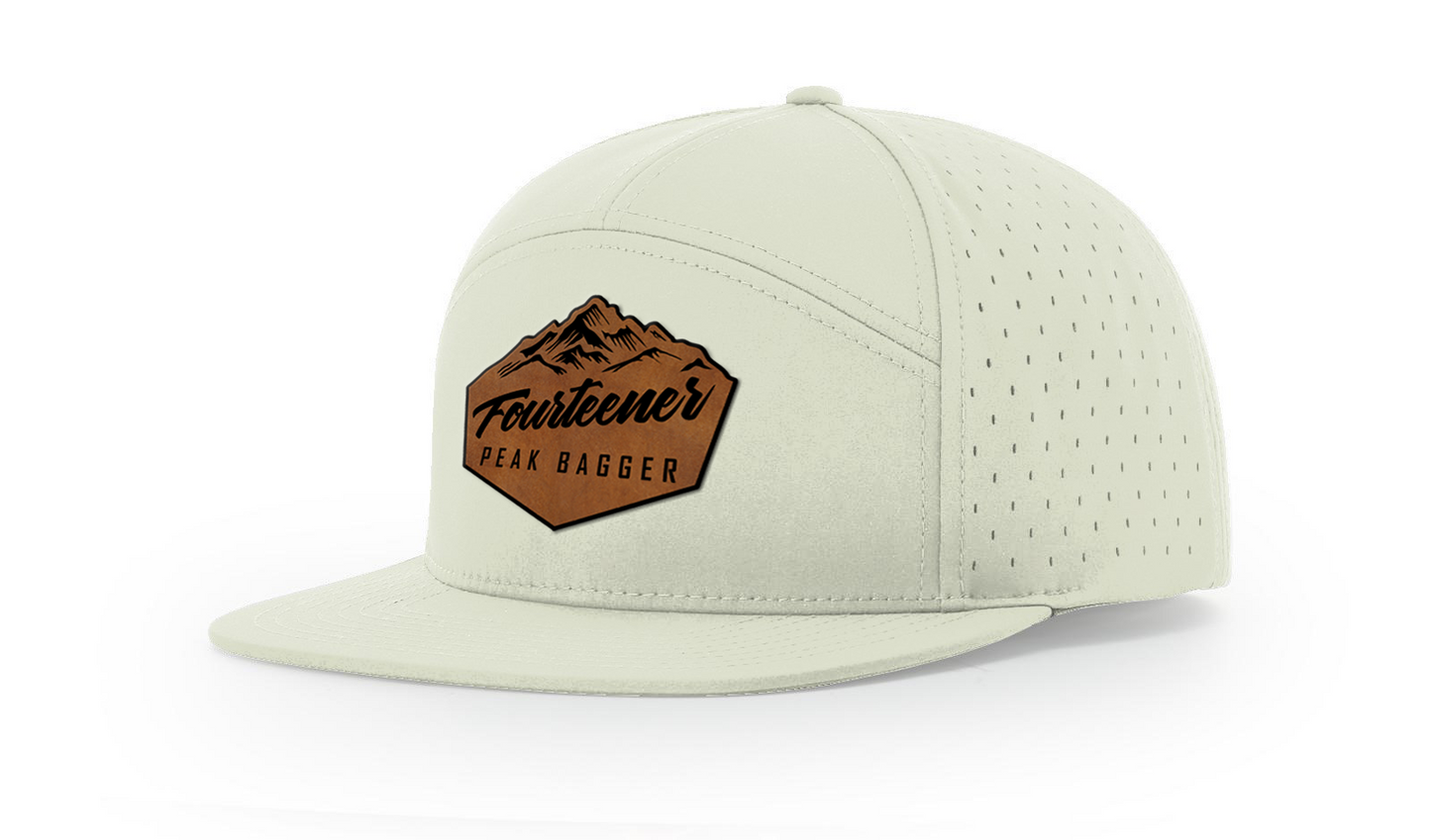 Fourteener "Peak Bagger" Leather Patch Hat - Colorado 14er Hiking Cap