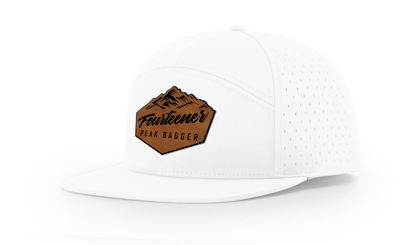Fourteener "Peak Bagger" Leather Patch Hat - Colorado 14er Hiking Cap