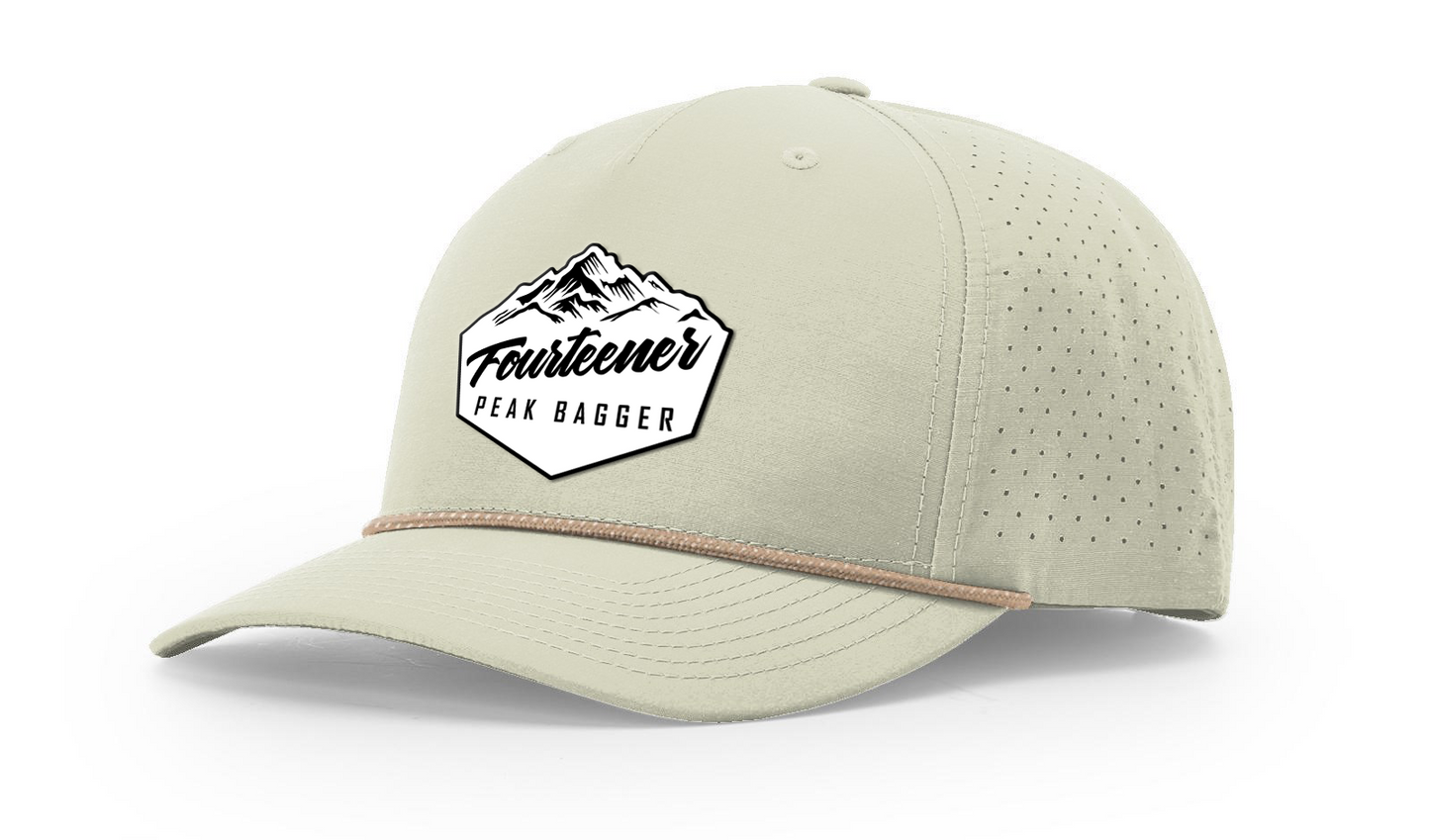Fourteener "Peak Bagger" White Patch Hat - Colorado 14er Hiking Cap