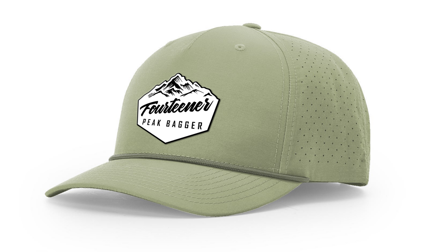 Fourteener "Peak Bagger" White Patch Hat - Colorado 14er Hiking Cap