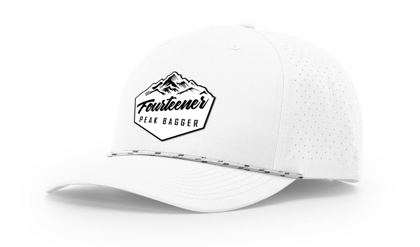 Fourteener "Peak Bagger" White Patch Hat - Colorado 14er Hiking Cap